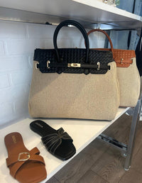 Urban Expressions - Women's Bertha Straw Woven Satchel Bag