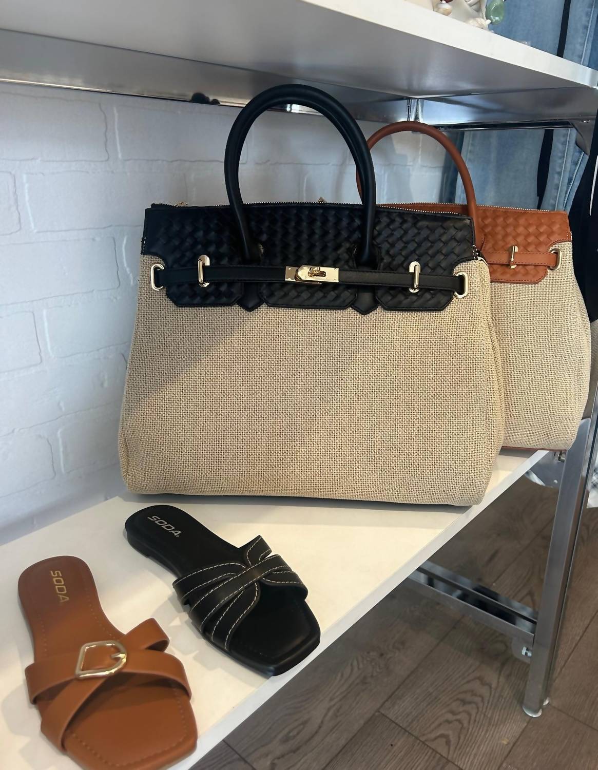 Urban Expressions - Women's Bertha Straw Woven Satchel Bag