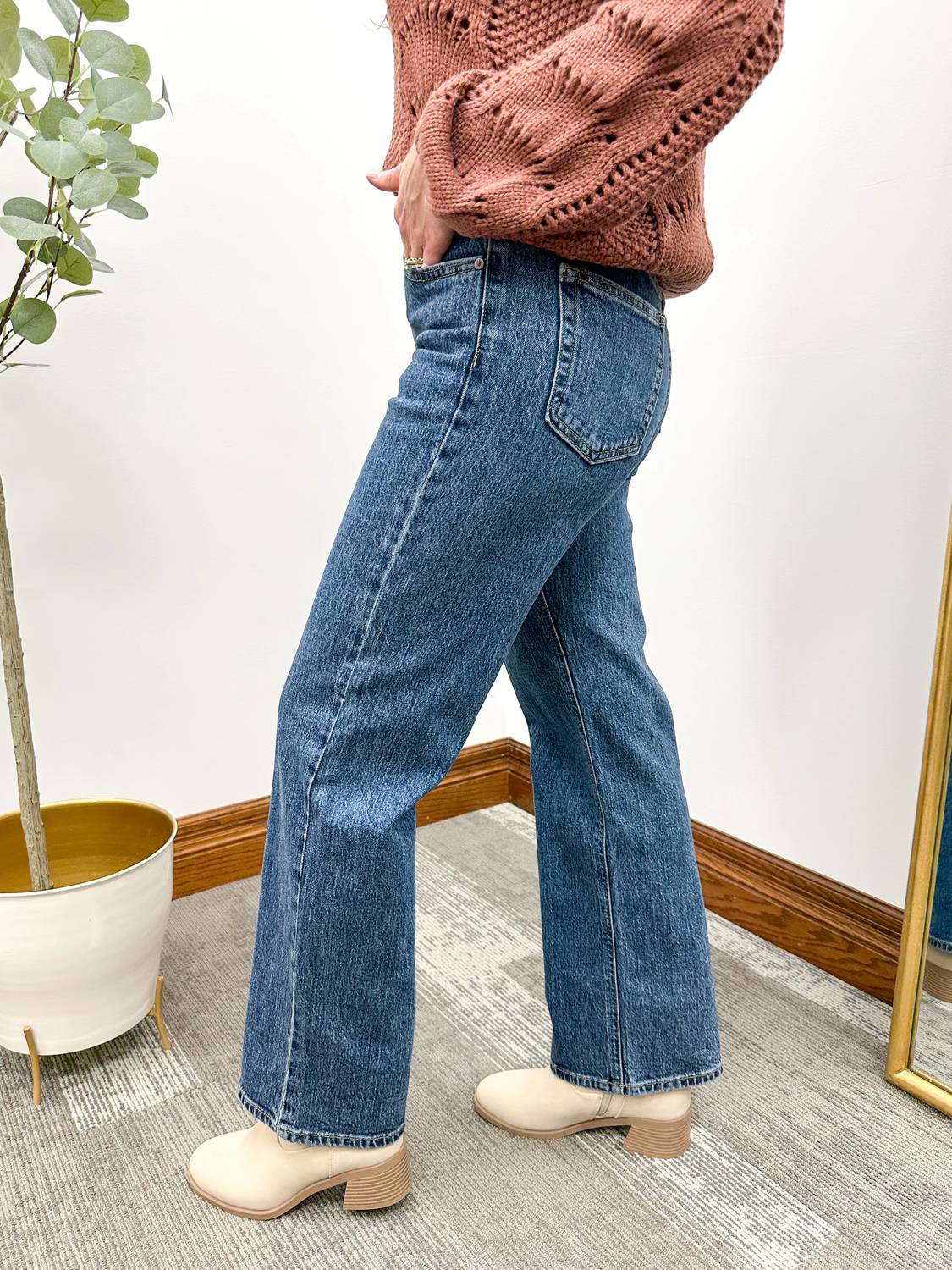 Just Black Denim - High Rise Retro Straight Leg Jeans