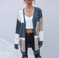 Lily Clothing - Long Color Matching Sweater Coat
