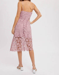 BluIvy Crochet Lace Midi Dress in rose - women's dress - view 5