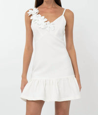 Adelyn Rae - Mirabel Floral Applique Ruffle Mini Dress