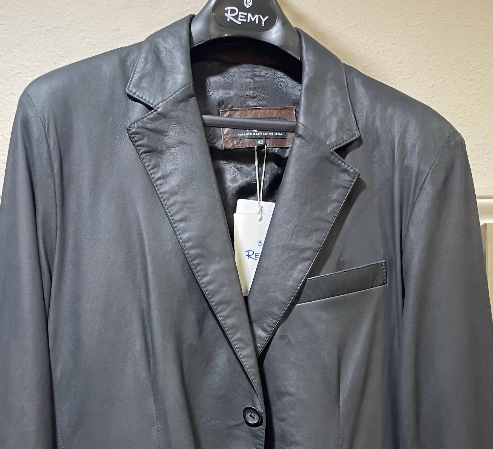 Remy Leather - Men's Classic Lambskin Leather Blazer