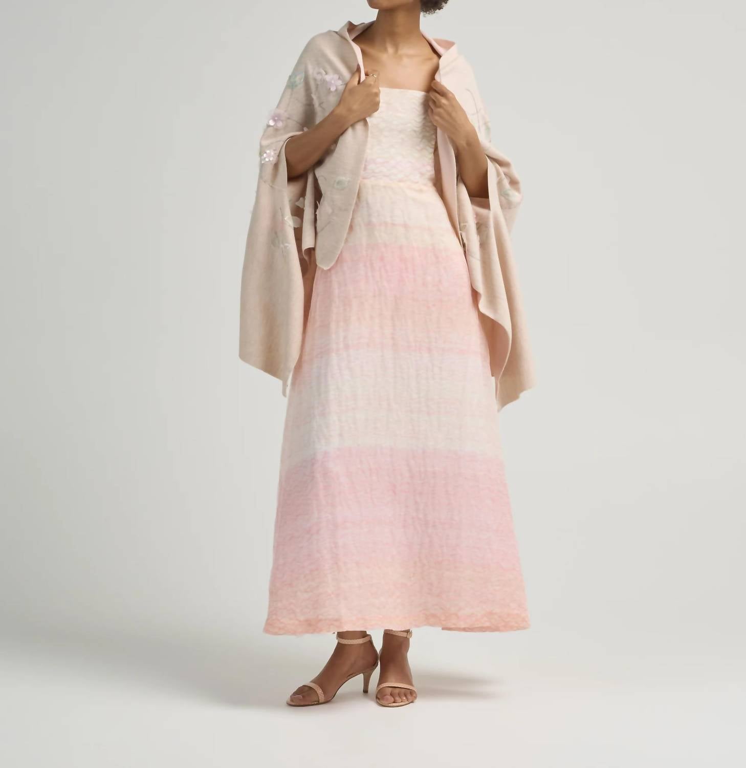 Bernadette - Double Face Embroidered Shawl