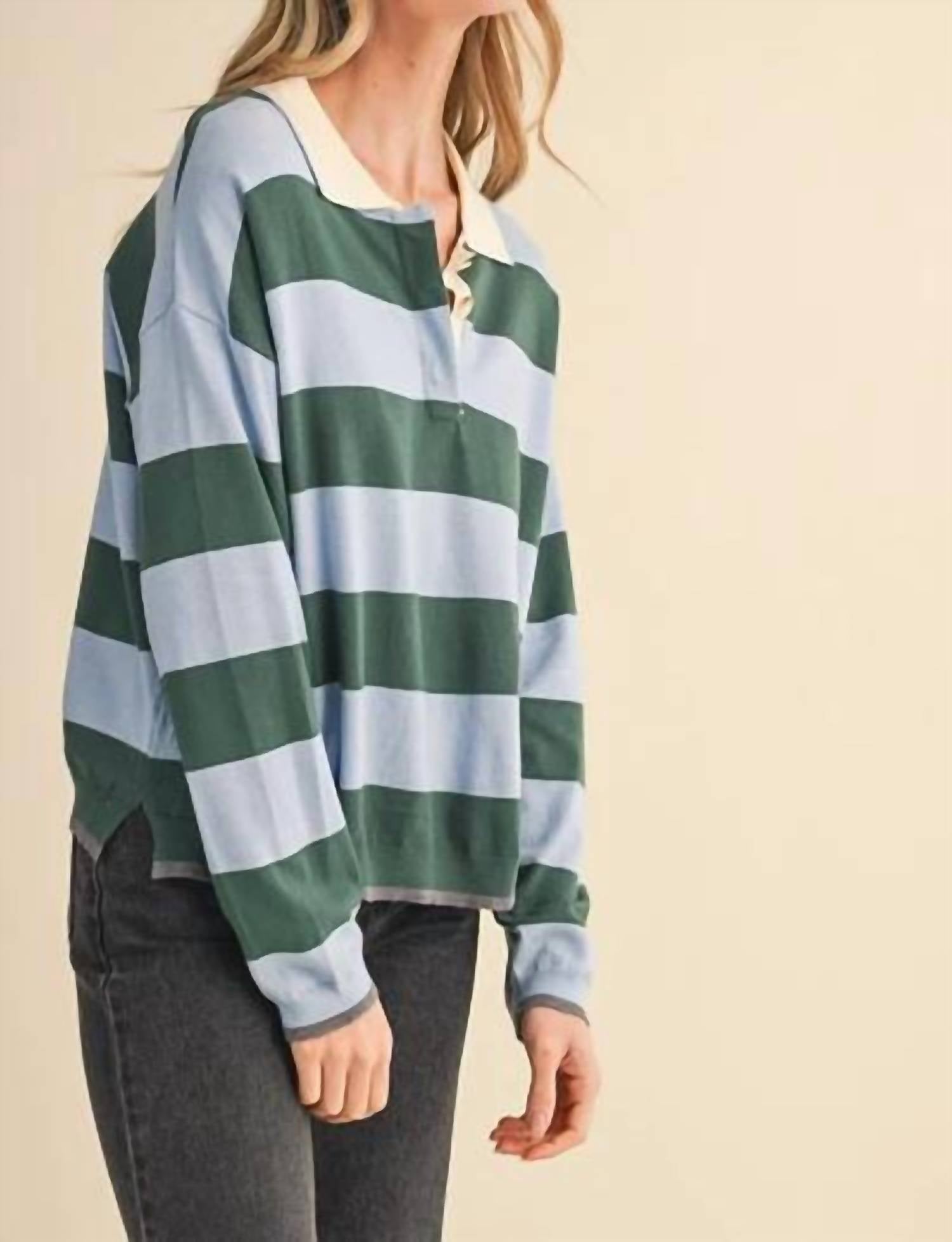 &Merci - Striped Rugby Sweater