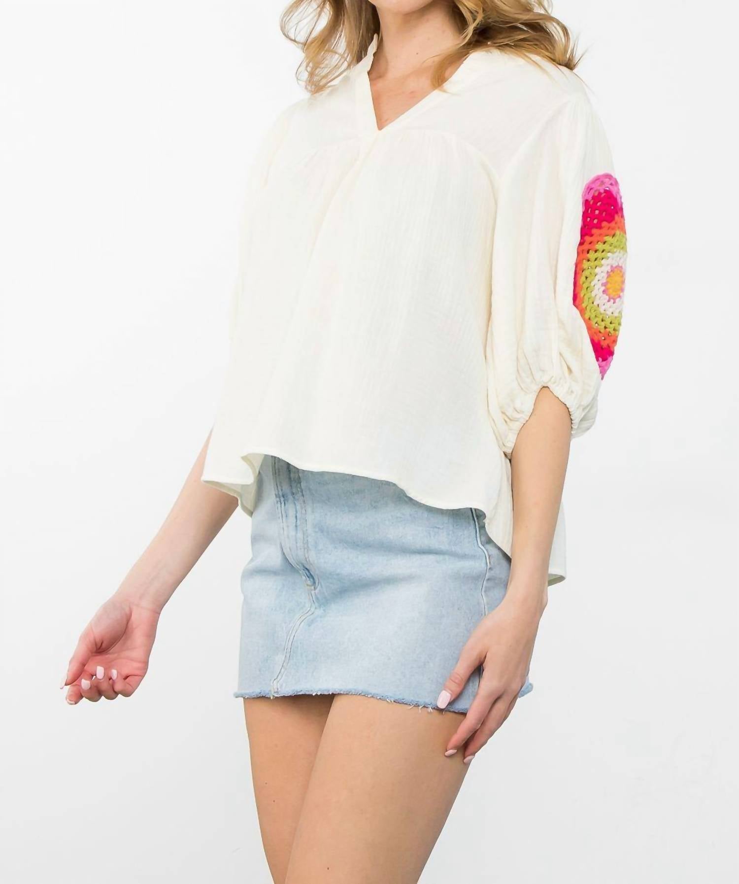 Thml - Brandi Crochet Sleeve Top