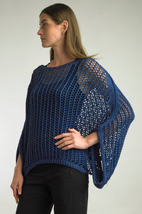 Tempo Paris - Metallic Crochet Poncho Top