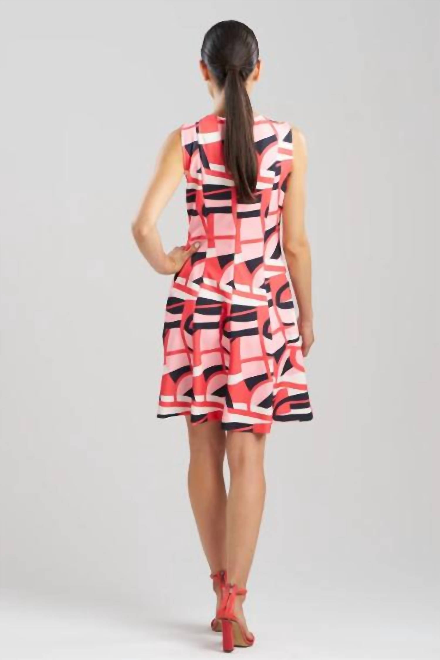 Natori - Lines Sleeveless Pleated Dress