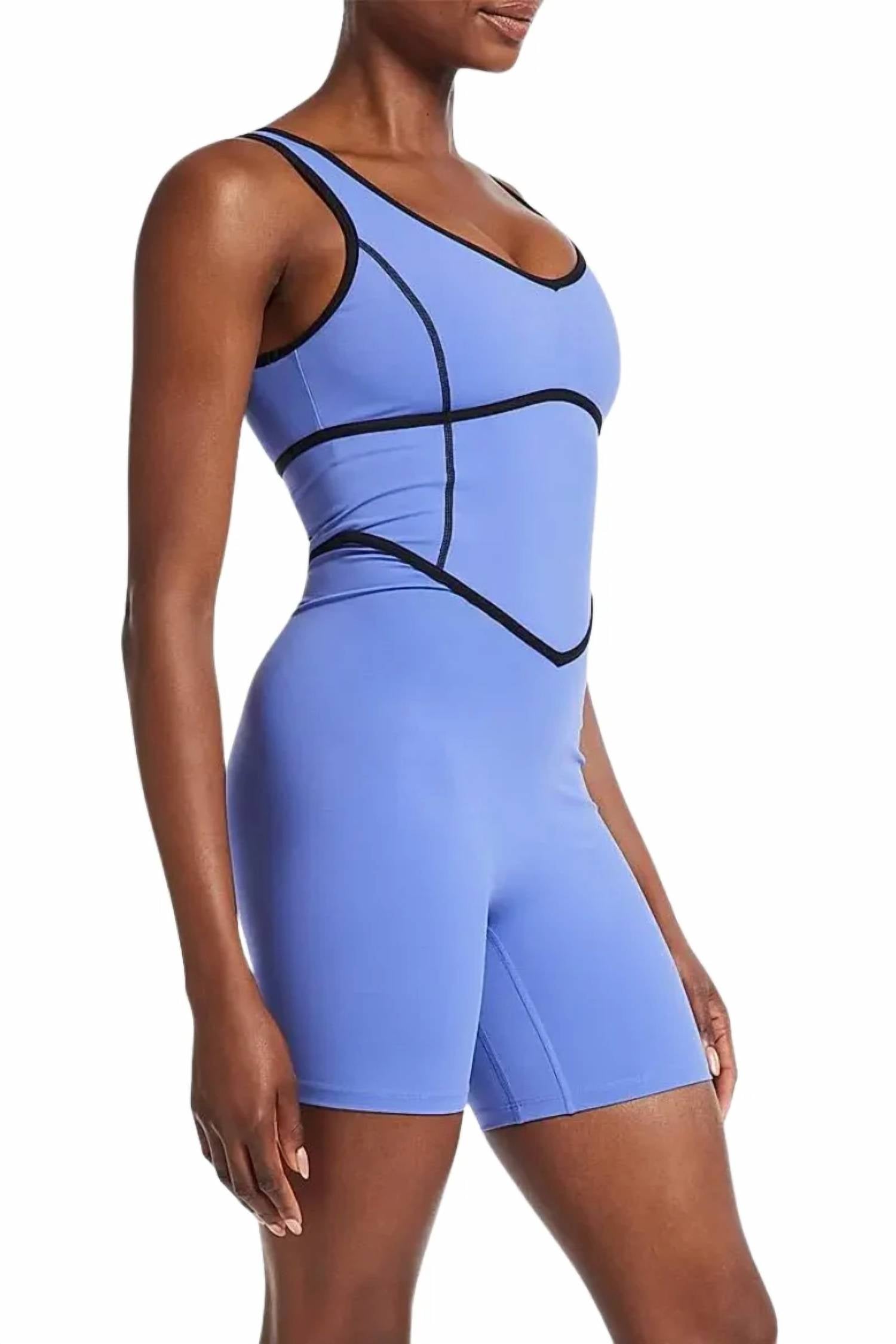 Bandier - V-neck Tempo Contrast Seam Playsuit