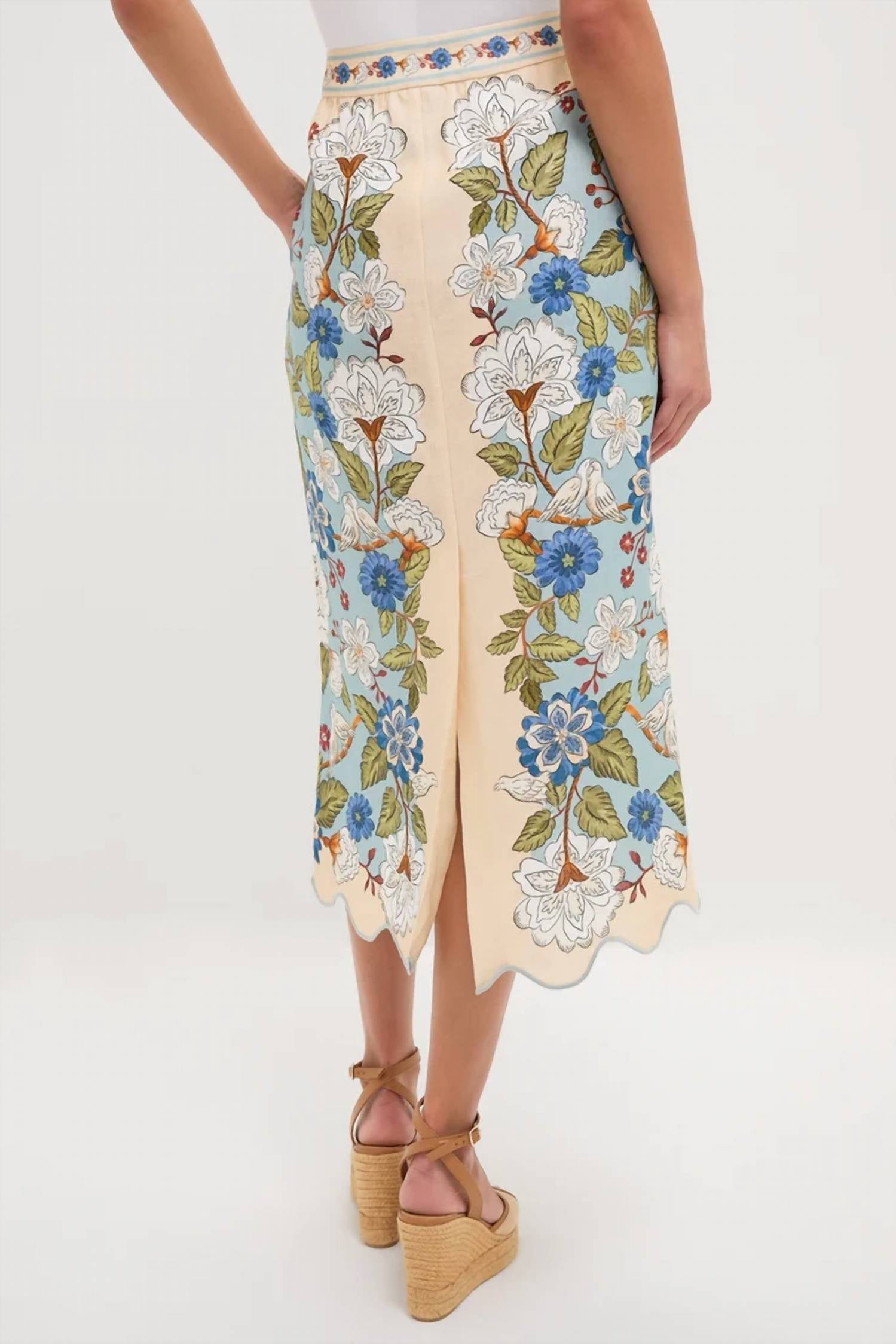 Farm Rio - Floral Linen Midi Skirt