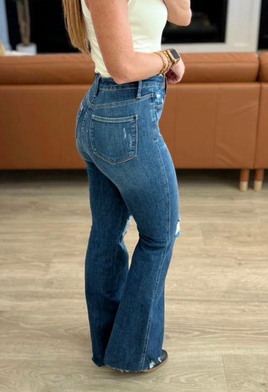 Judy Blue - Judy Blue Cassandra Distressed Flare Jeams