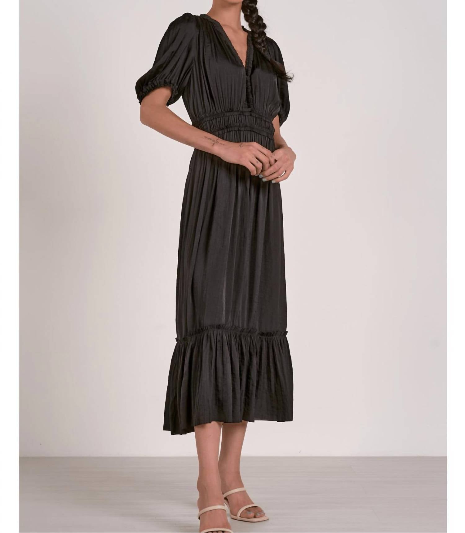 Elan - V-neck Midi Dress