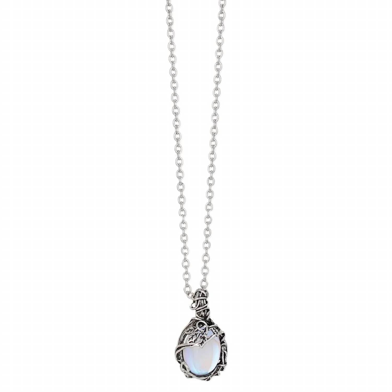 Zad - Women's Iridescent Glass Drop Necklace