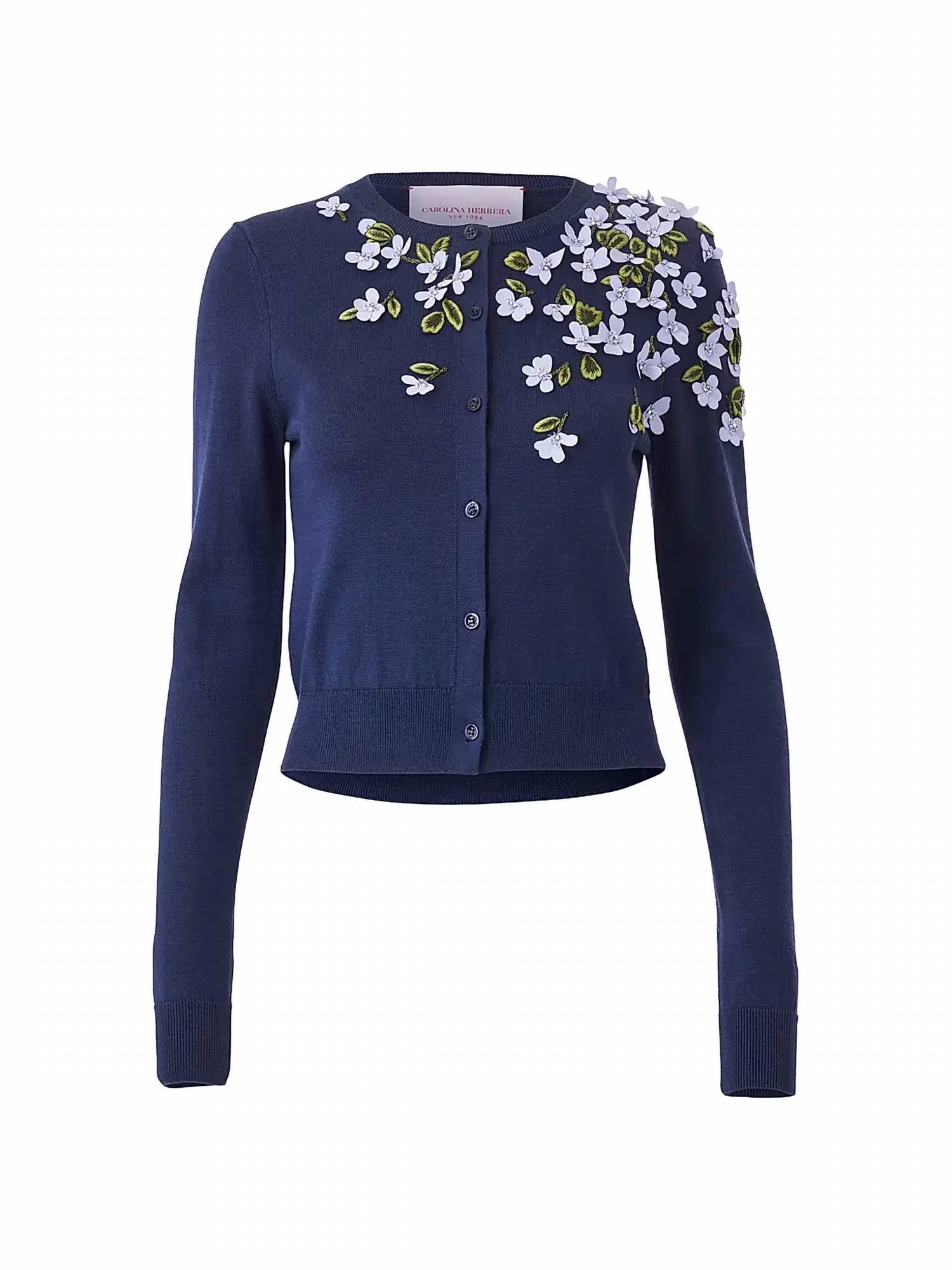 Carolina Herrera - Embroidered Threadwork Cardigan