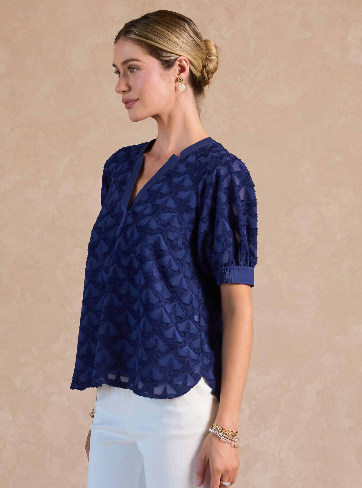 Current Air - Textured Moonlit Marina Blouse