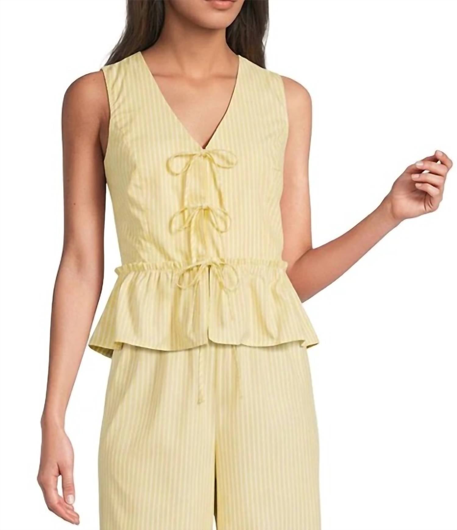 Skies Are Blue - Sunlit Stripe Peplum Top