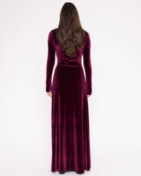 RIPLEY RADER Velvet Kate Dress in merlot - women's dress - detail view