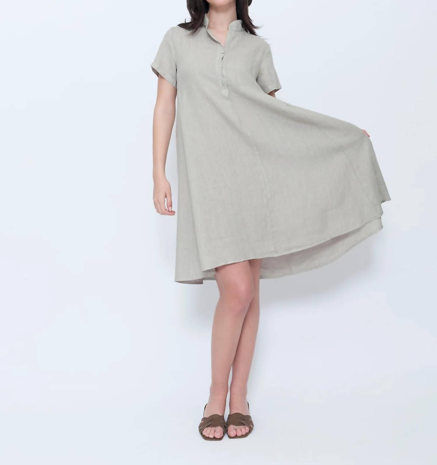 Blueberry - Collared Swing Midi Dress