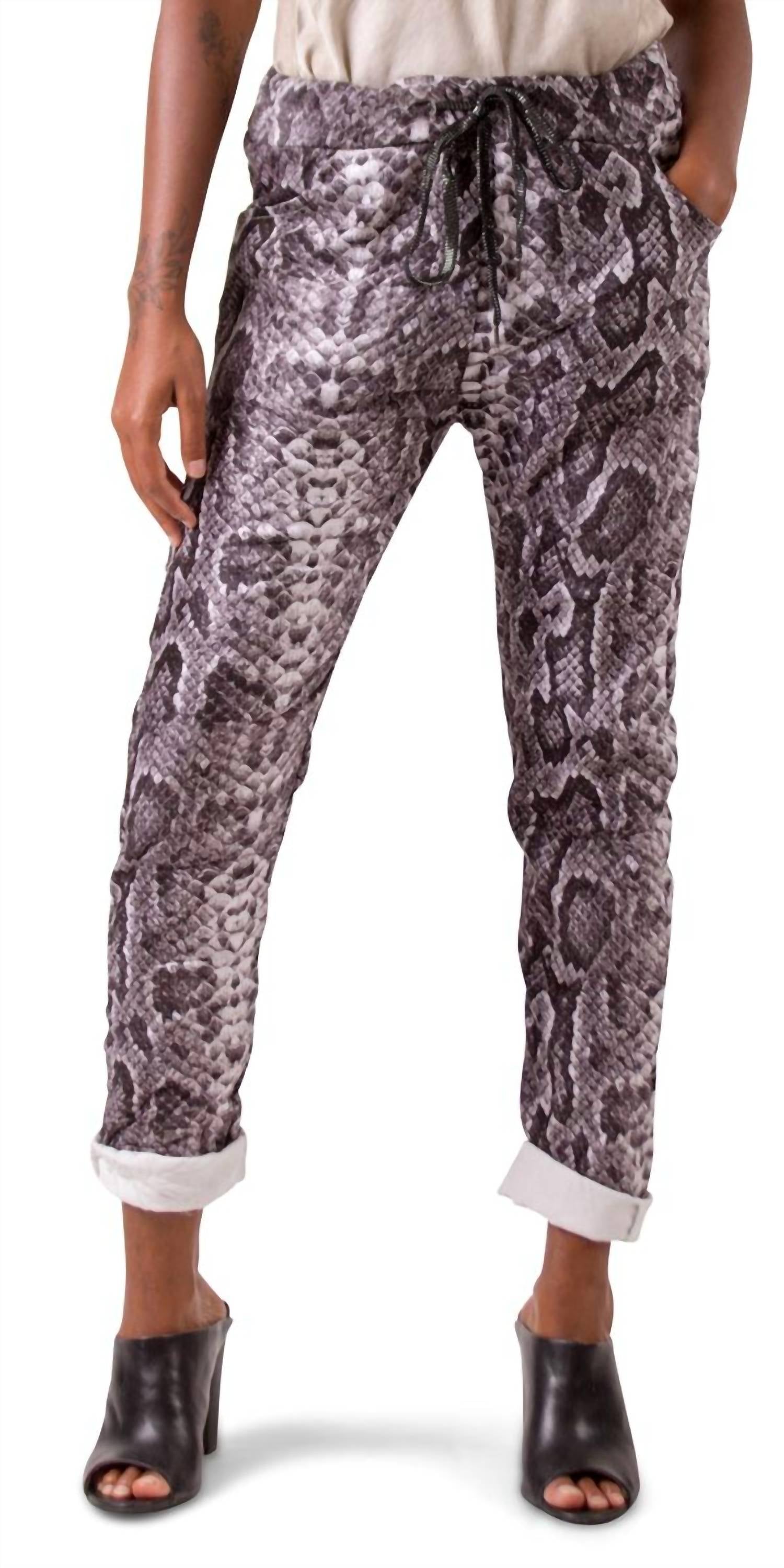 Gigi Moda - Snake Print Tie-Waist Pant