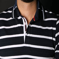 Eight X - Striped Polo With Trim