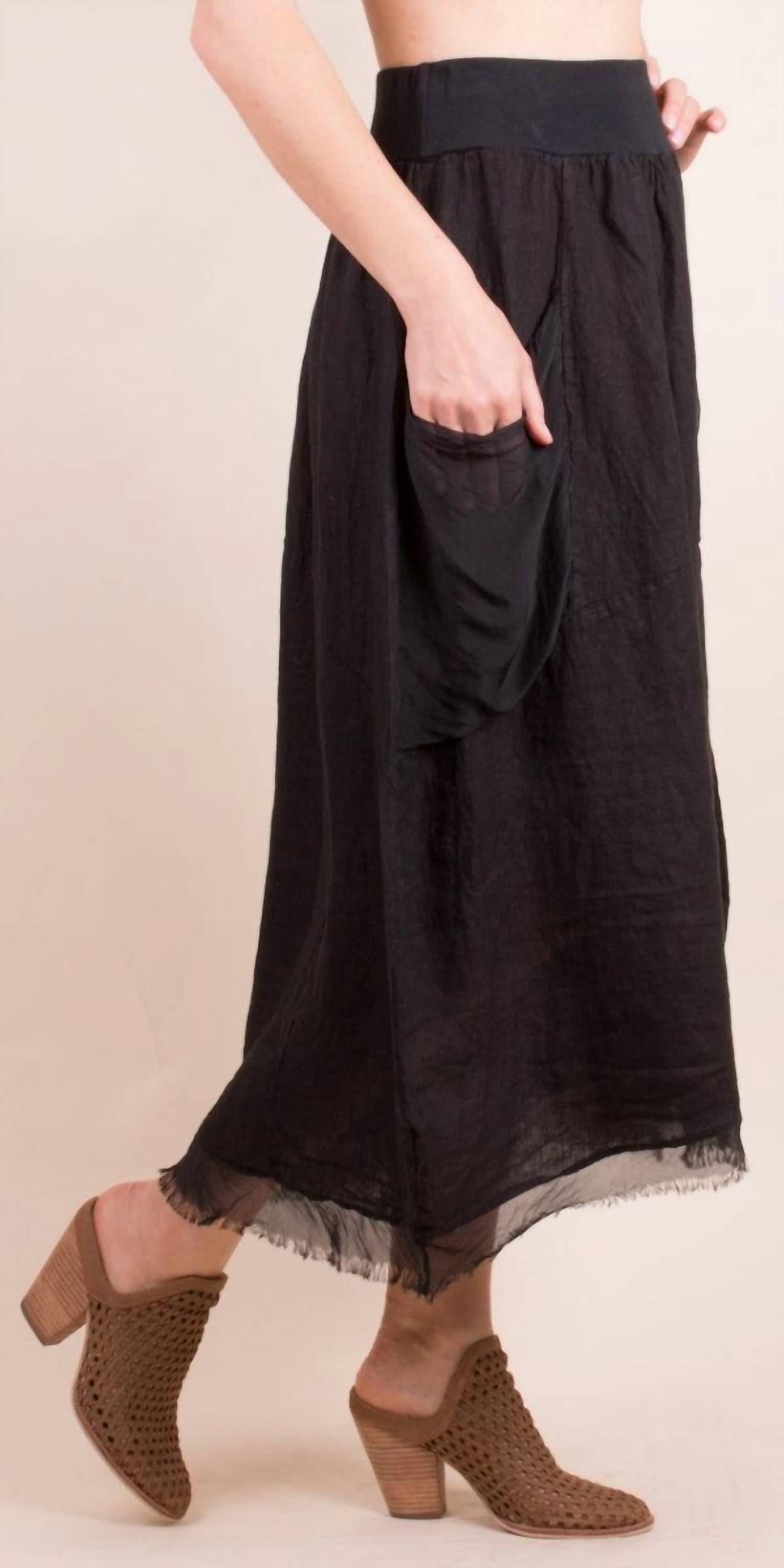 Gigi Moda - Cremona Linen Midi Skirt