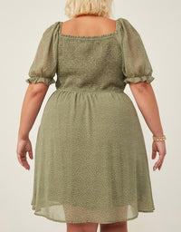 Hayden La - Square Neck Puff Sleeve Mini Dress