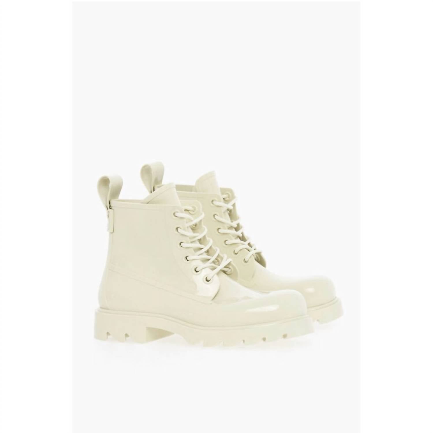 Bottega Veneta - Women's Shiny Rubber Ankle Boots With Round Toe
