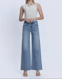 Flying Monkey - High Rise Hotfix Stone Wide Leg Jeans