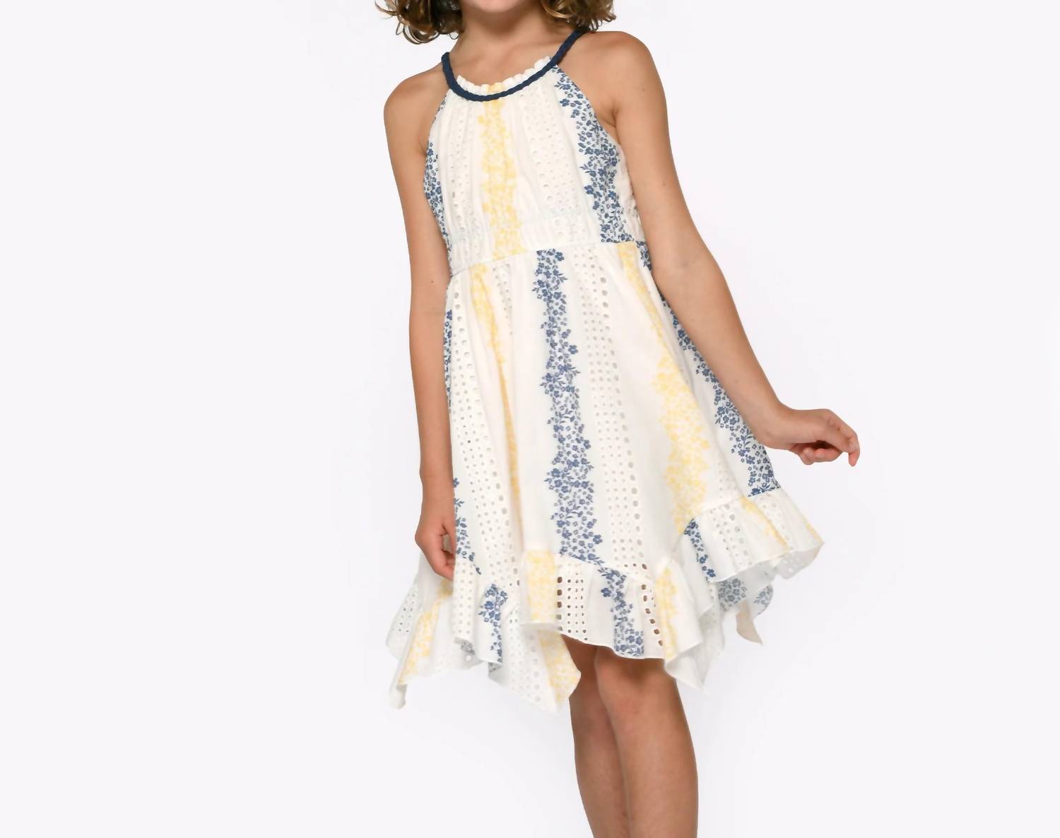 Hannah Banana - Girls Halter Floral Dress