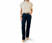 Hoity Toity - Patch Pocket Wide Leg Flare Jeans
