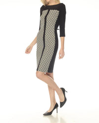Joseph Ribkoff - Geometric Jacquard Sheath Dress