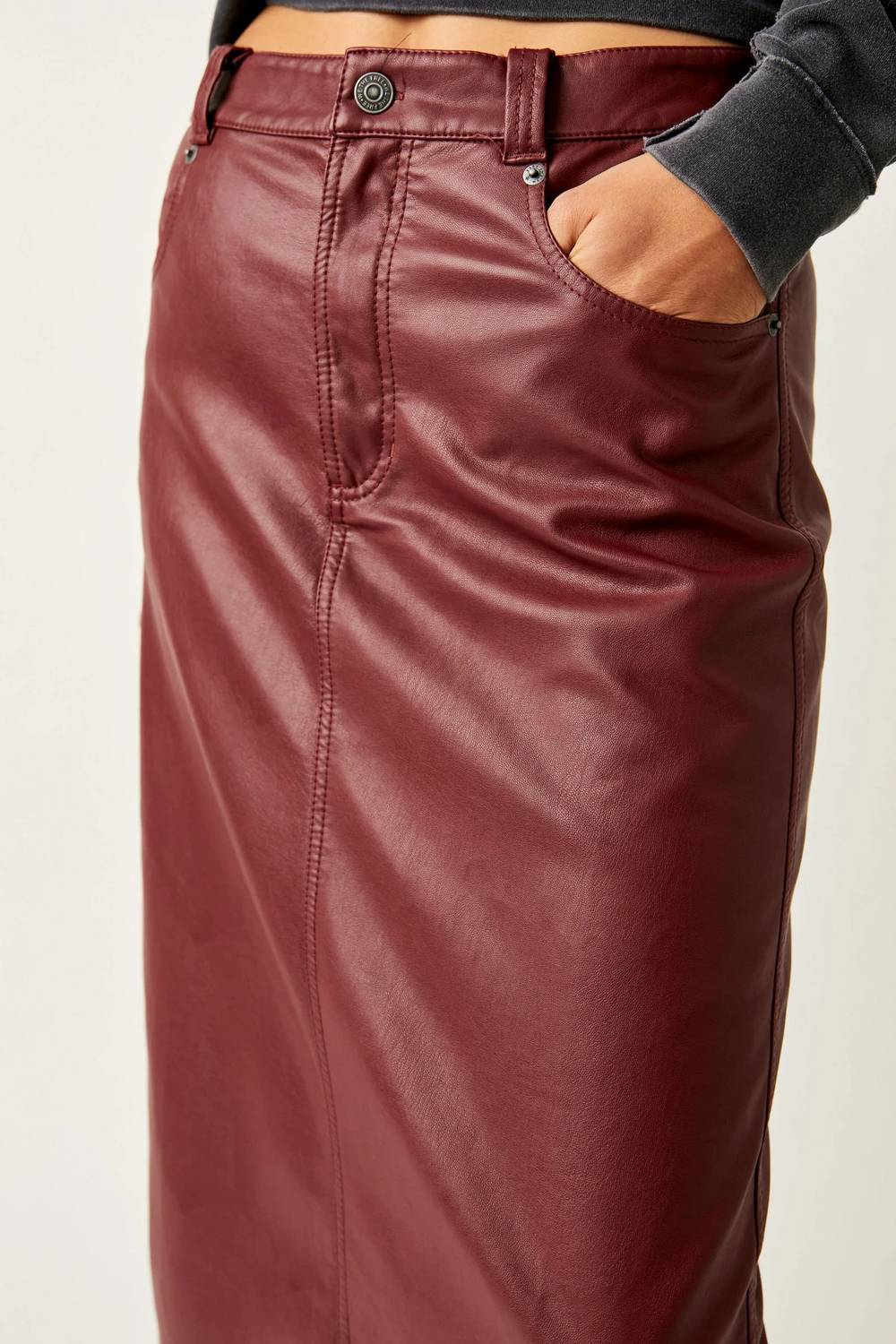 Free People - City Slicker Vegan Maxi Skirt