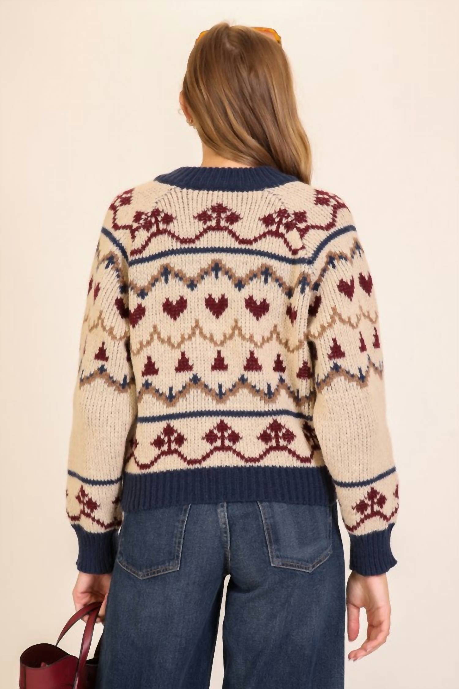 Lumiere - Aspen Nordic Zip Knit Sweater