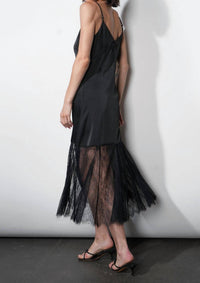 GREYLIN Freya Slip Dress in black - women's dress - detail view