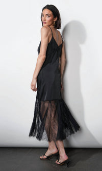 GREYLIN Freya Slip Dress in black - women's dress - alternate view