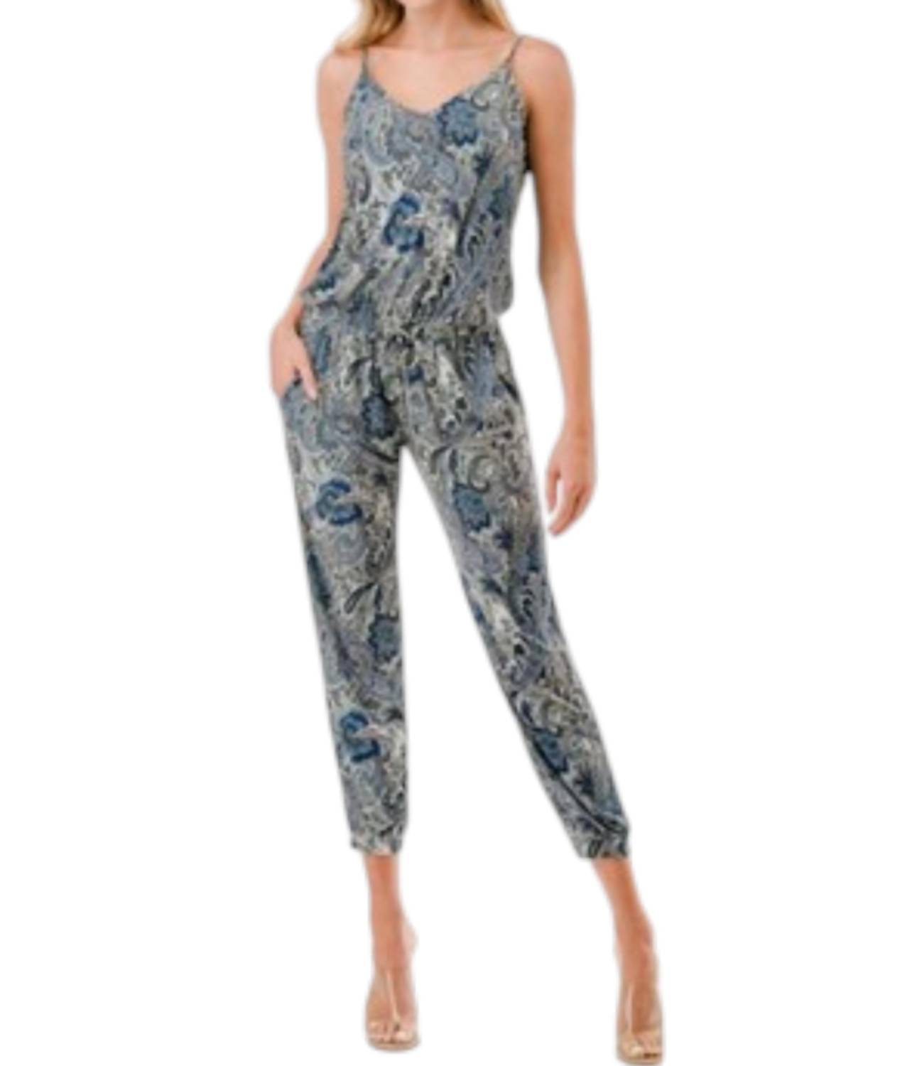 Ariella - High Rise Paisley Jumpsuit
