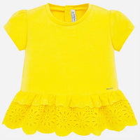 Mayoral - Girls' Short Sleeve Eyelet Floral Tee