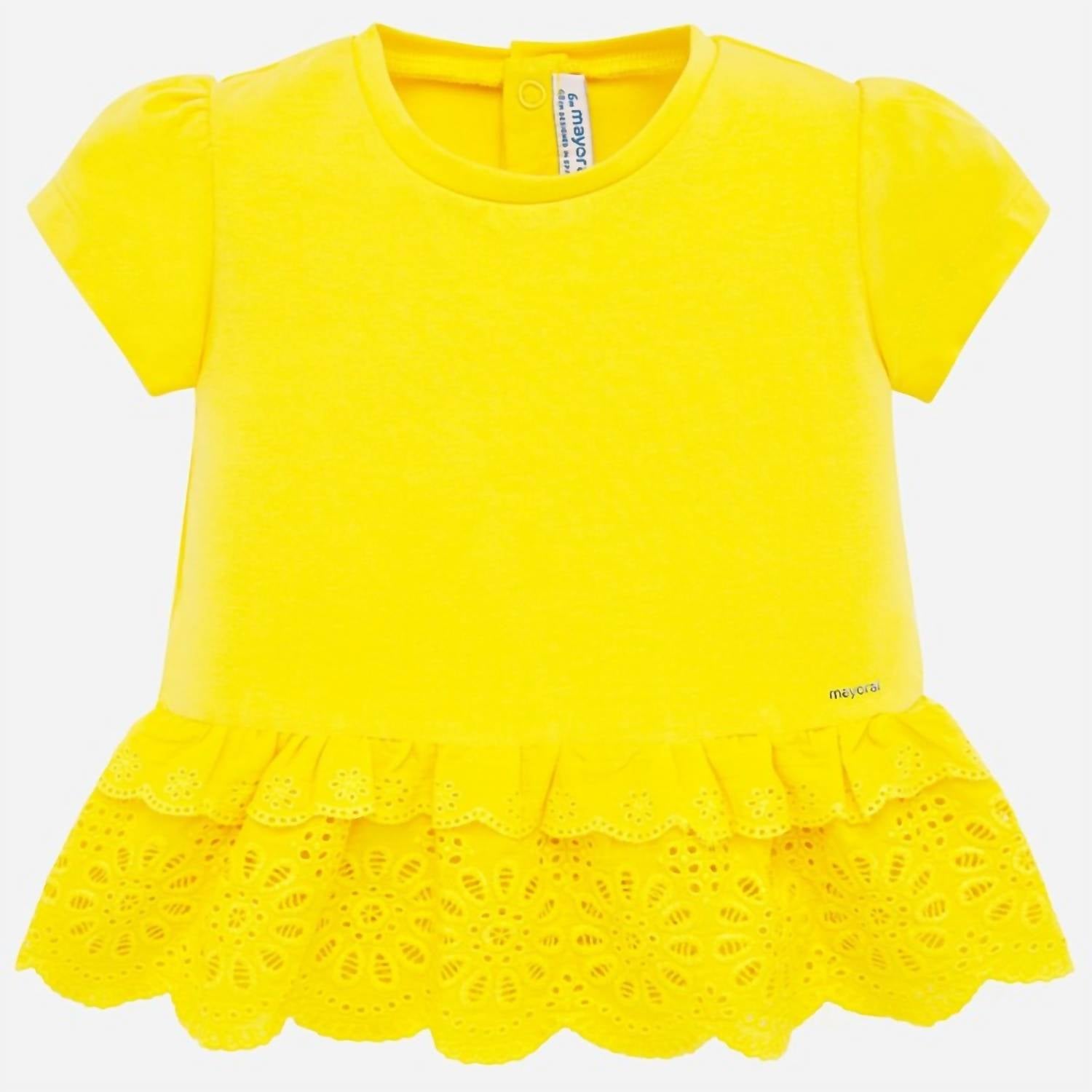 Mayoral - Girls' Short Sleeve Eyelet Floral Tee