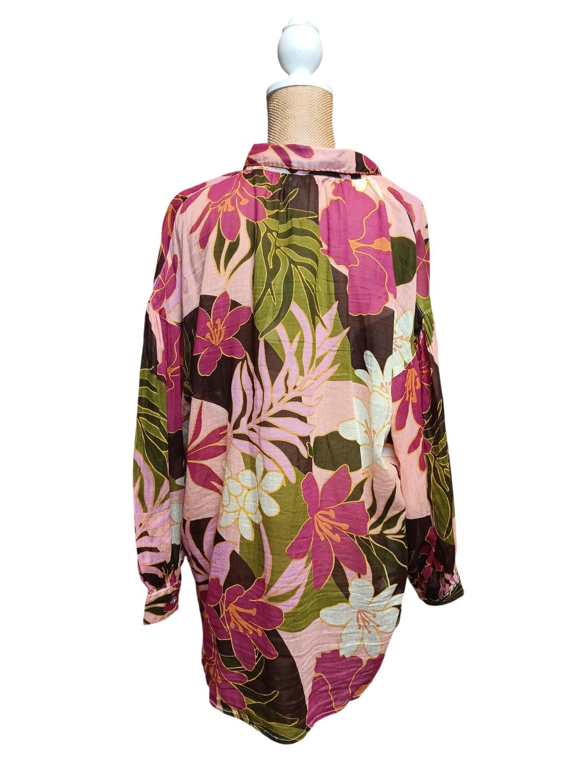 Dolma Women's Printed Blouse in multi floral - women's blouse - alternate view