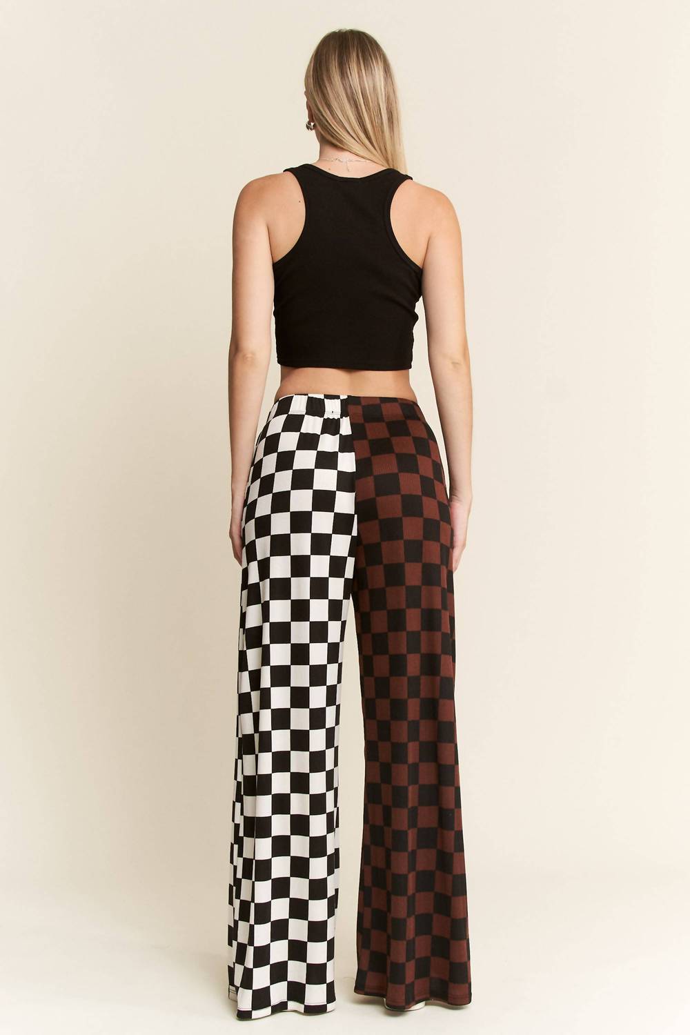 Jade By Jane - Split Decision Checkered Pants - Plus