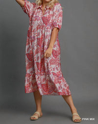 Umgee - Floral Tiered Midi Dress - Plus