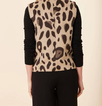DOLCE CABO Leopard Vest in beige - women's jacket - alternate view