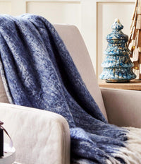 TWO'S COMPANY Faux Mohair Throw 50x70 in charcoal - item - detail view