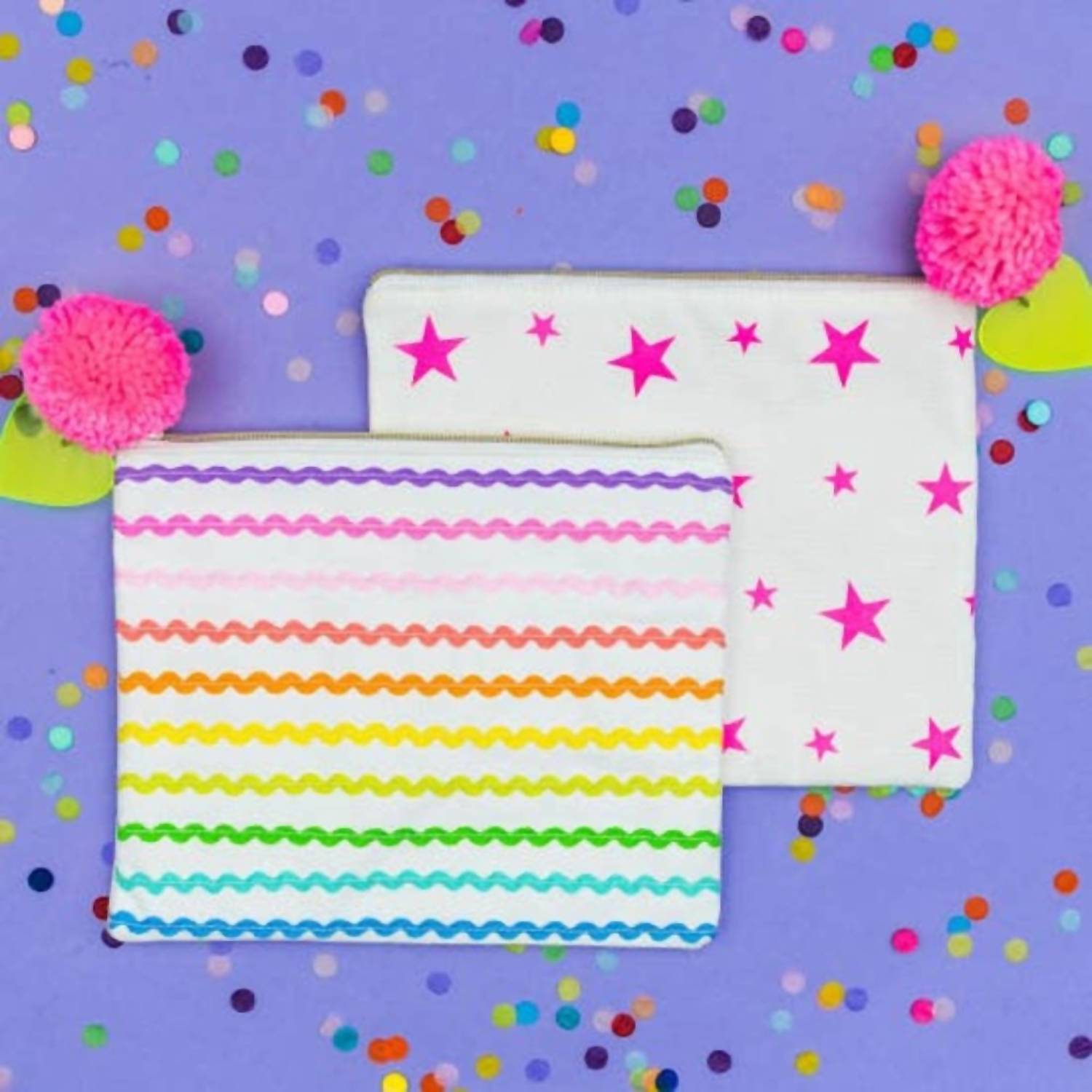 Taylor Elliott Designs - Ric Rac Ribbon Zip Cosmetics Pouch Bag