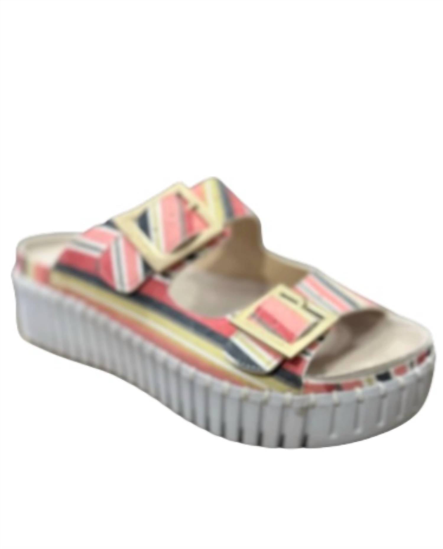 Ilse Jacobsen Women's Tulip Stripe Sandal in peach bud - women's sandal