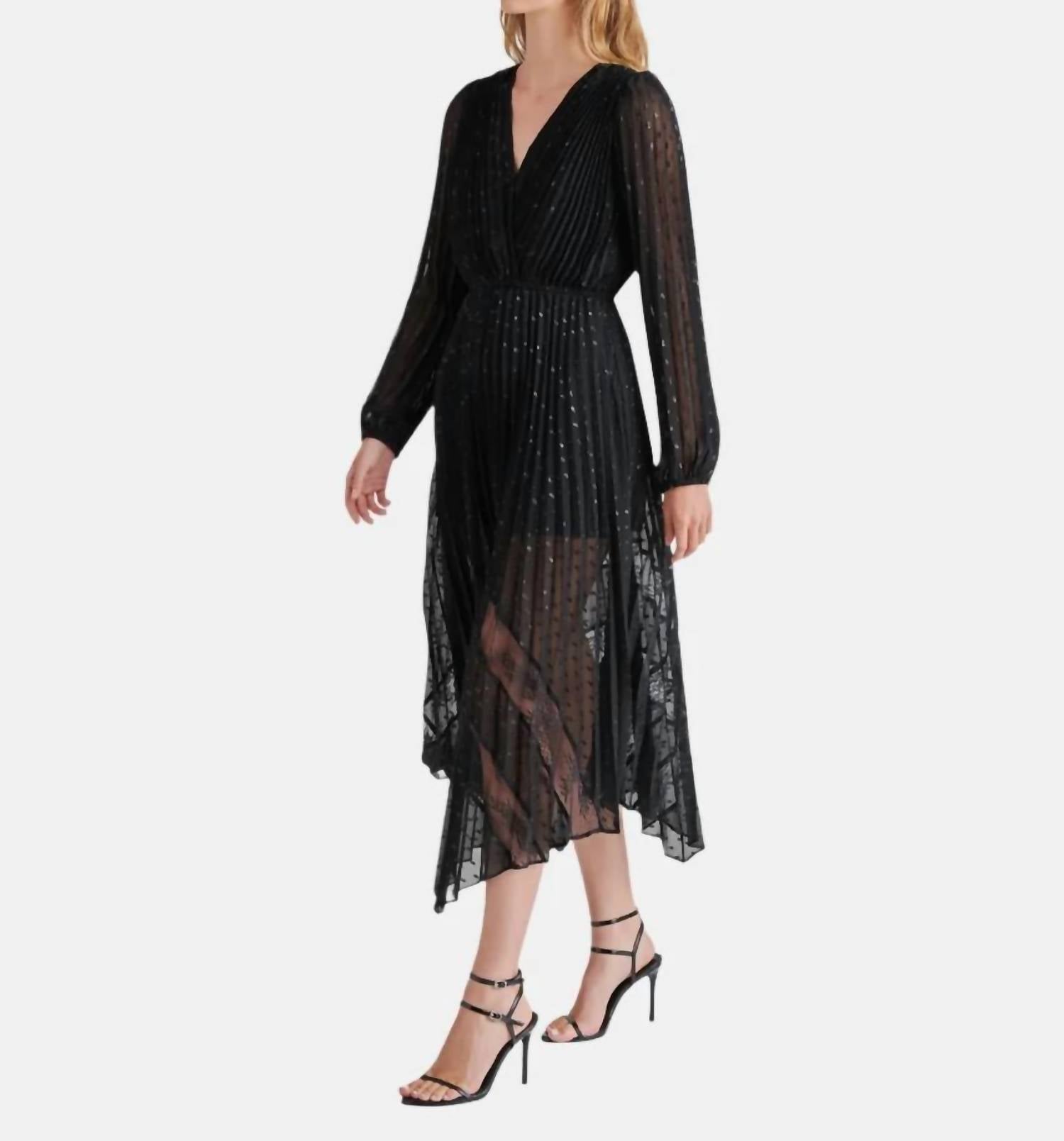 Steve Madden - Ari Lace Pleated Handkerchief Hem Dress