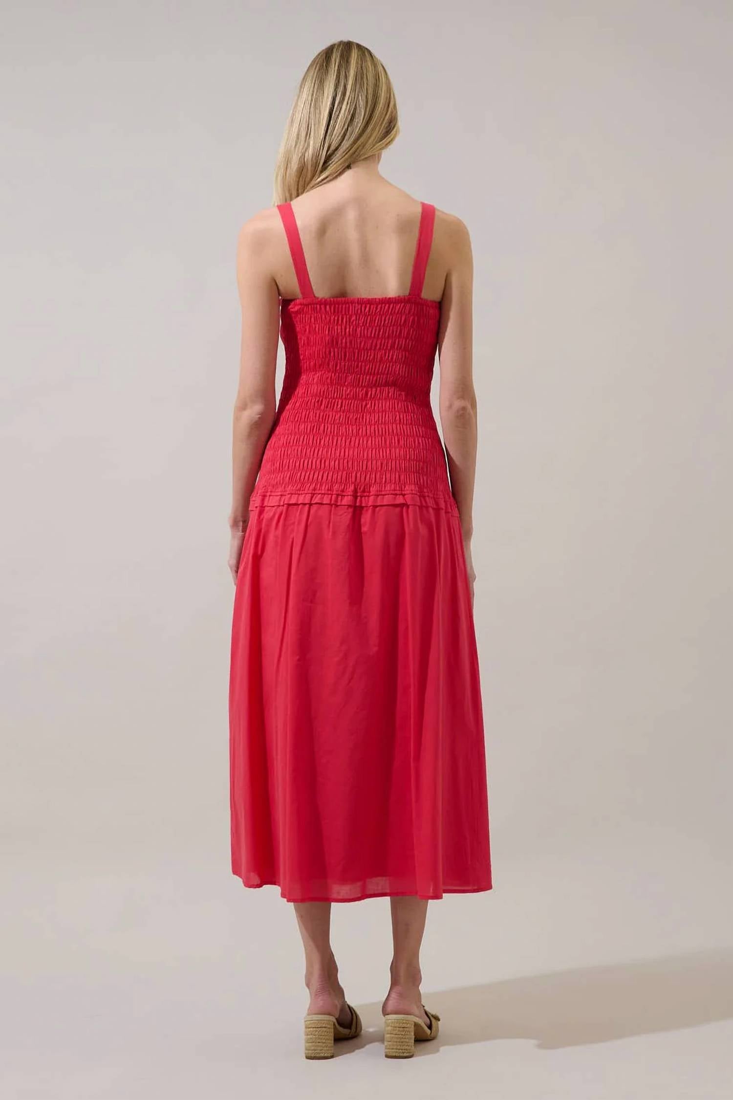 Sugarlips - Railey Smocked Drop Waist Midi Dress