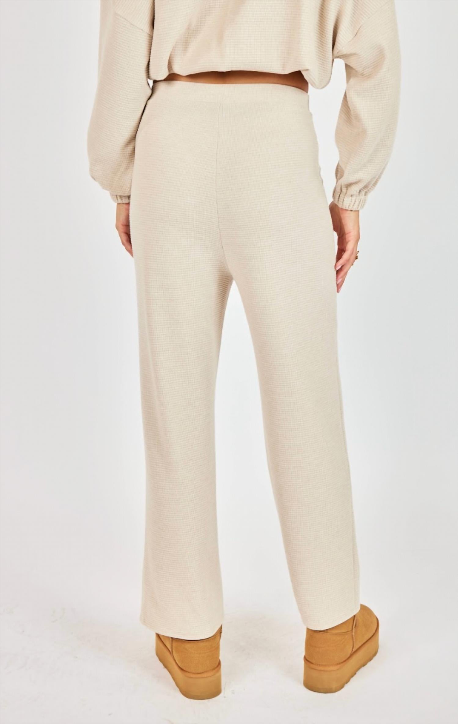 Sadie & Sage Heaven’s Hand Pants in oatmeal - women's pants - alternate view