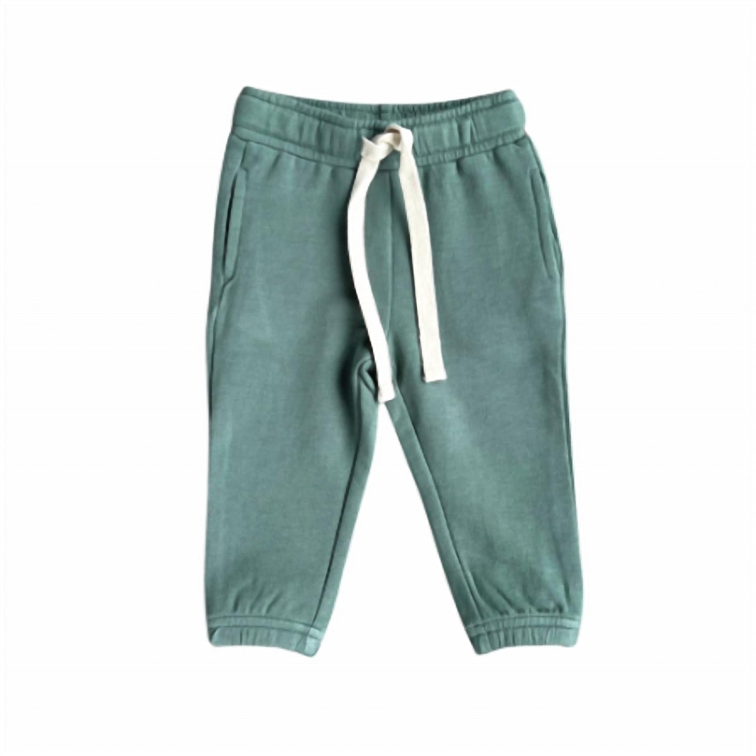 babysprouts Kid's Drawstring Jogger in pine - kids' joggers