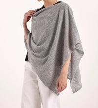 Brodie Cashmere Snuggle Cashmere Poncho in flint - women's sweater - alternate view